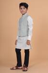Shop_Raghavendra Rathore Blue_White Cotton Asymmetric Layered Kurta _Online_at_Aza_Fashions