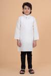 Buy_Raghavendra Rathore Blue_Off White Cotton, Linen Kurta _at_Aza_Fashions