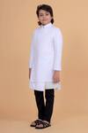 Buy_Raghavendra Rathore Blue_Off White Cotton, Linen Kurta _Online_at_Aza_Fashions