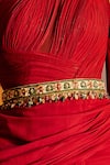 Shop_Lovetobag_Red Semi-precious Rubies Amara Ruby Embellished Belt _at_Aza_Fashions