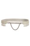 Lovetobag_Ivory Japanese Beads Kiah Drop Belt _Online_at_Aza_Fashions