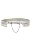 Lovetobag_Silver Japanese Beads Noori Embellished Belt _Online_at_Aza_Fashions