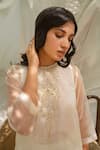 Shop_Avaasya Jaipur_Off White Kurta- Organza, Pants- Muslin Silk, Slip- Mulmul Embroidered And Set _Online_at_Aza_Fashions