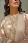 Avaasya Jaipur_Off White Kurta- Organza, Pants- Muslin Silk, Slip- Mulmul Embroidered And Set _at_Aza_Fashions