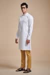 Raghavendra Rathore Blue_White Cotton Kurta _Online_at_Aza_Fashions