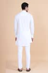 Shop_Raghavendra Rathore Blue_White Cotton Plain Asymmetric Kurta _at_Aza_Fashions