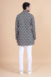 Shop_Raghavendra Rathore Blue_Black Cotton Geometric Print Kurta _at_Aza_Fashions