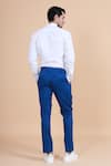 Shop_Raghavendra Rathore Blue_Blue Cotton Plain Straight Pant _at_Aza_Fashions