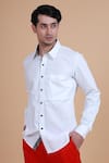 Buy_Raghavendra Rathore Blue_White Cotton Plain Shirt _Online_at_Aza_Fashions