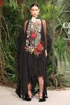 Buy_Varun Bahl_Black Tulle, Viscose Crepe Corsage High Neck Embroidered Gown _at_Aza_Fashions