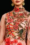 Shop_Varun Bahl_Pink Tulle Floral High Neck Embroidered Gown _at_Aza_Fashions