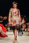 Buy_Varun Bahl_Multi Color Chanderi, Velvet, Silk, Modal Upcycled And Skirt Set _at_Aza_Fashions