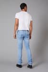 Shop_Rohit Bal_Blue Denim Floral Motifs Embroidered Jeans _at_Aza_Fashions