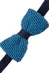 Shop_Tossido_Blue Embroidered Zig Zag Pattern Bow Tie_at_Aza_Fashions