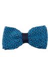 Tossido_Blue Embroidered Zig Zag Pattern Bow Tie_Online_at_Aza_Fashions