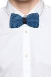 Buy_Tossido_Blue Embroidered Zig Zag Pattern Bow Tie_Online_at_Aza_Fashions