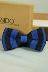 Buy_Tossido_Blue Embroidered Striped Bow Tie_at_Aza_Fashions