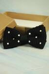 Buy_Tossido_Black Embroidered Polka Dot Bow Tie_at_Aza_Fashions