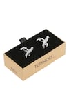 Shop_Tossido_Silver Bird Shape Cufflinks_Online_at_Aza_Fashions