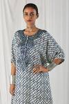 Heena Kochhar_Beige Silk Linen Asalah Printed Kaftan And Pant Set_Online_at_Aza_Fashions