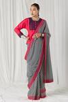 Buy_Heena Kochhar_Pink Arub Printed Saree With Blouse_at_Aza_Fashions