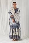 Buy_Heena Kochhar_Blue Silk Linen Anbaar Floral Print Kurta Gharara Set_at_Aza_Fashions