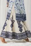 Shop_Heena Kochhar_Blue Silk Linen Anbaar Floral Print Kurta Gharara Set_Online_at_Aza_Fashions