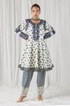 Heena Kochhar_Blue Alisha Silk Linen Anarkali Set_Online_at_Aza_Fashions