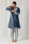 Buy_Heena Kochhar_Blue Alina Silk Linen Anarkali Set_at_Aza_Fashions