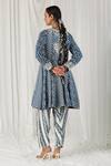 Shop_Heena Kochhar_Blue Alina Silk Linen Anarkali Set_at_Aza_Fashions