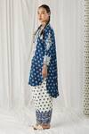 Heena Kochhar_Blue Alifa Silk Linen Kurta And Salwar Set_Online_at_Aza_Fashions