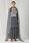 Buy_Heena Kochhar_Blue Georgette Aleeza Printed Kurta Sharara Set_at_Aza_Fashions