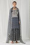 Buy_Heena Kochhar_Blue Georgette Aleeza Printed Kurta Sharara Set_Online_at_Aza_Fashions