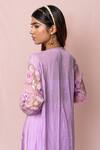 Pinup By Astha_Purple Silk Embroidery Floral Jacket Open And Pant Set _at_Aza_Fashions