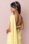 Pinup By Astha_Yellow Flat Chiffon Embroidered Saree With Blouse_at_Aza_Fashions