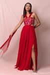 Buy_Pinup By Astha_Georgette Sequin Embroidered Gown_Online_at_Aza_Fashions
