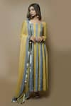 Buy_Ahi Clothing_Yellow Kurta- Chikankari Georgette Palazzo- Cotton Silk And Anarkali Set _at_Aza_Fashions