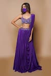 Buy_Ahi Clothing_Purple Crepe Lining- Heavy Shantoon Embroidery Draped Lehenga With Blouse _Online_at_Aza_Fashions