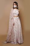 Buy_Ahi Clothing_Off White Crepe Lining- Heavy Shantoon Print And Embroidery Floral Lehenga Set _at_Aza_Fashions