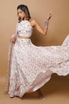 Buy_Ahi Clothing_Off White Crepe Lining- Heavy Shantoon Print And Embroidery Floral Lehenga Set _Online_at_Aza_Fashions