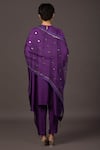 Shop_PRAHNAAYA_Purple Satin And Silk Organza Embroidery Sequin & Thread Round Kurta Pant Set_at_Aza_Fashions