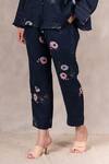 Buy_Arcvsh By Pallavi Singh_Blue 100% Linen Floral Eden Print Pant _Online_at_Aza_Fashions