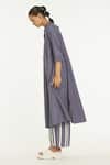 Buy_Three_Purple 100% Cotton Poplin Band Front Placket Tunic_Online_at_Aza_Fashions