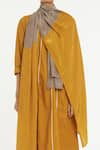 THREE_Yellow Color Block Scarf _Online_at_Aza_Fashions