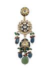 Riana Jewellery_Blue Pearls, Diamonds, Stones Meenakari Long Necklace Set _at_Aza_Fashions