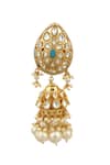 Riana Jewellery_Blue Pearls, Diamonds, Stones Embellished Jhumkas _Online_at_Aza_Fashions