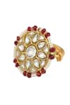 Riana Jewellery Gold Plated Pearls, Diamonds, Stones Jadau Floral Ring Online at Aza Fashions Riana Jewellery_Gold Plated Pearls, Diamonds, Stones Jadau Floral Ring _Online_at_Aza_Fashions