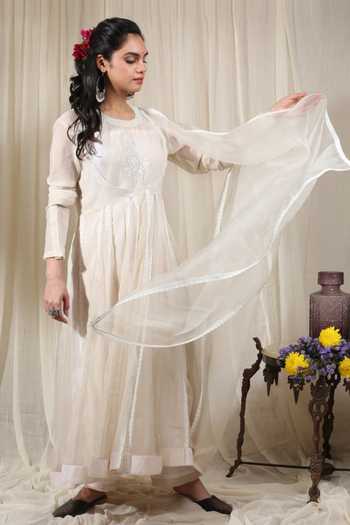 Buy_Rhua_Off White Embroidered Angrakha Set _at_Aza_Fashions