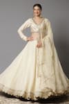 Buy_Shikhar Sharma_Ivory Cotton Chanderi Lehenga Set_at_Aza_Fashions