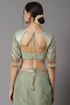 Shop_Shikhar Sharma_Green Raw Silk And Organza Embroidery Badla & Kasab High Border Saree With Blouse _Online_at_Aza_Fashions